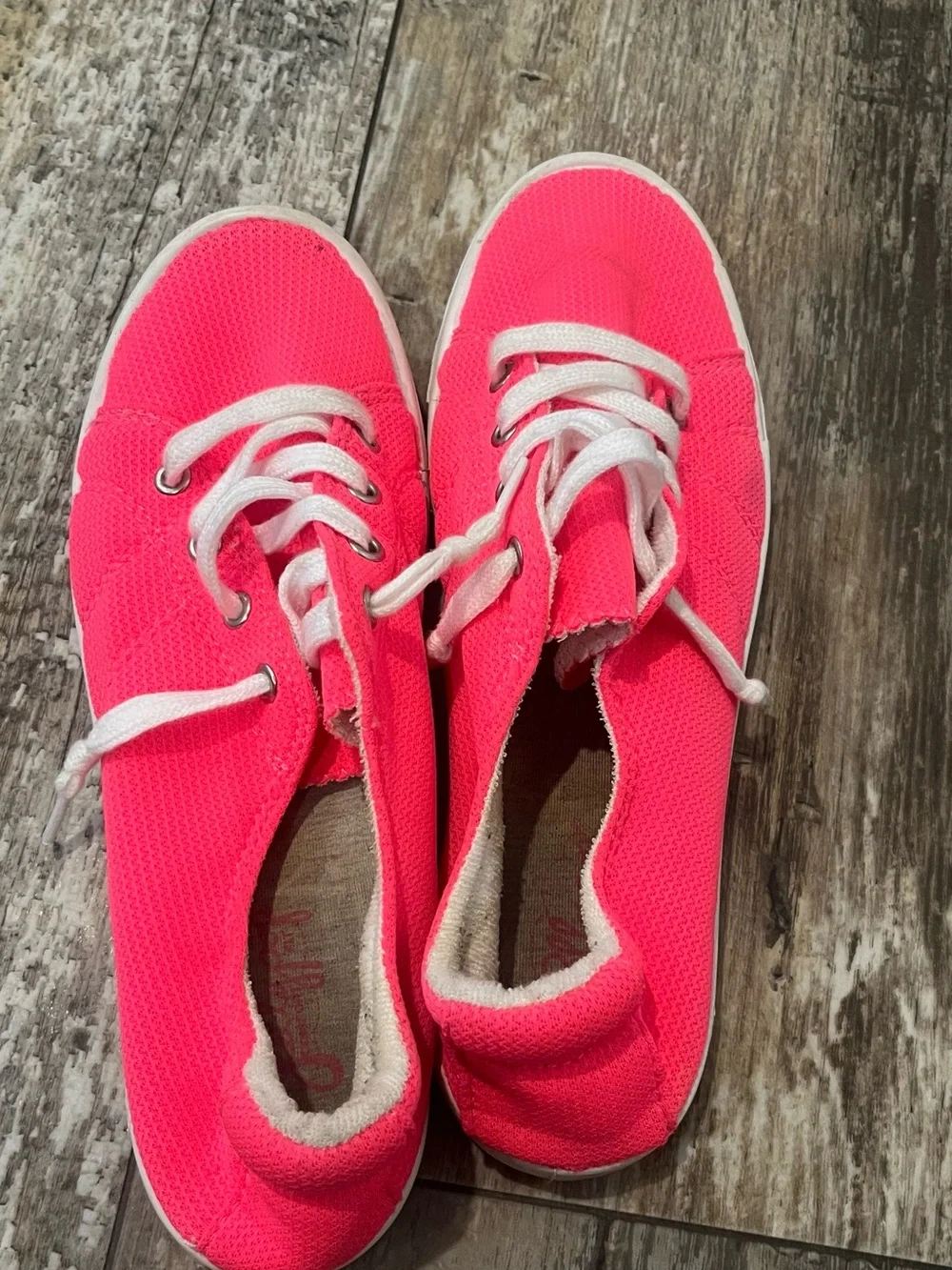Jellypop Bright Hot Pink Lace-Up Sneakers